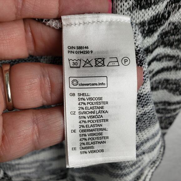 H&M Divided Women's M Zebra Print Open Front Cardigan Black White Animal Print - Picture 3 of 6